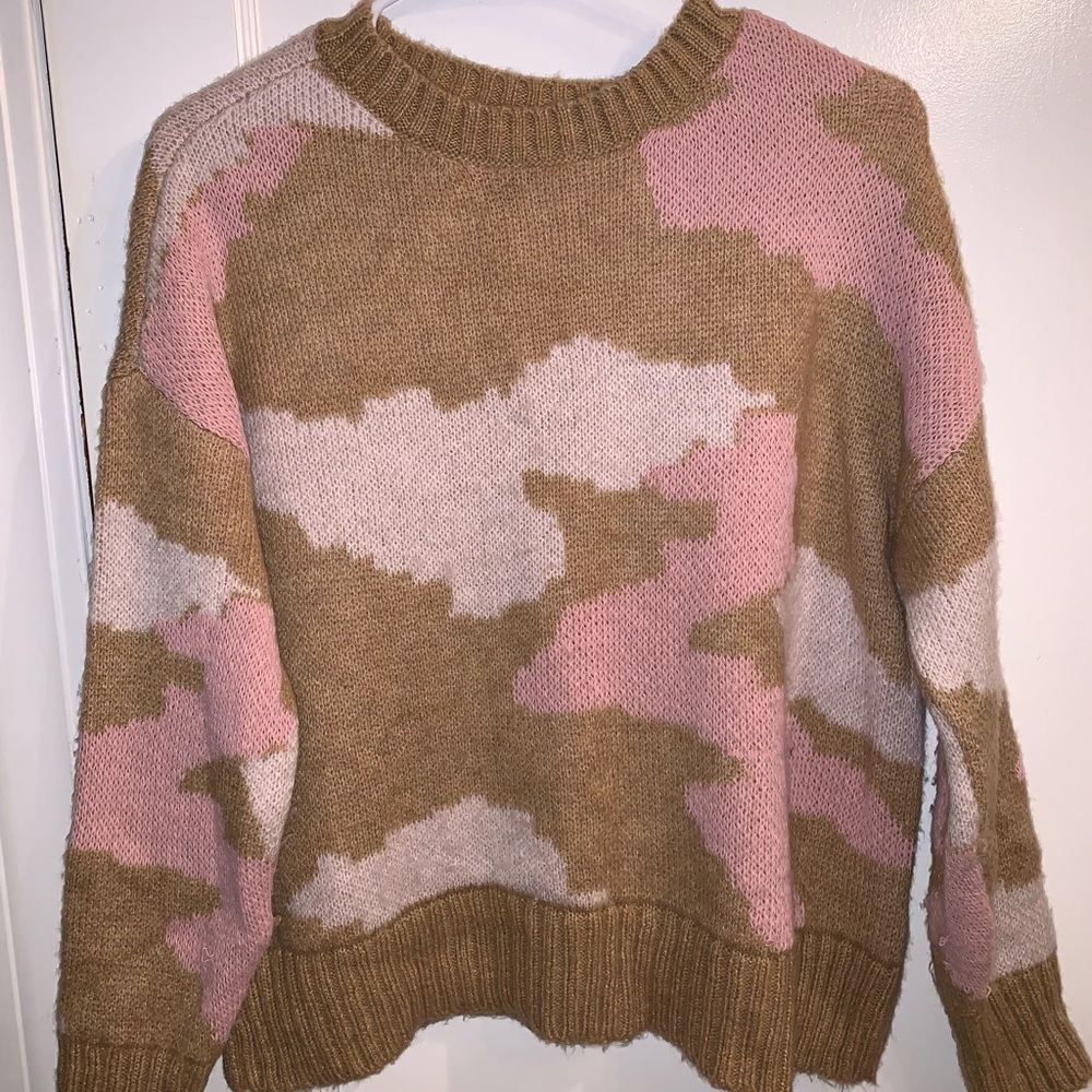 pink camo sweater